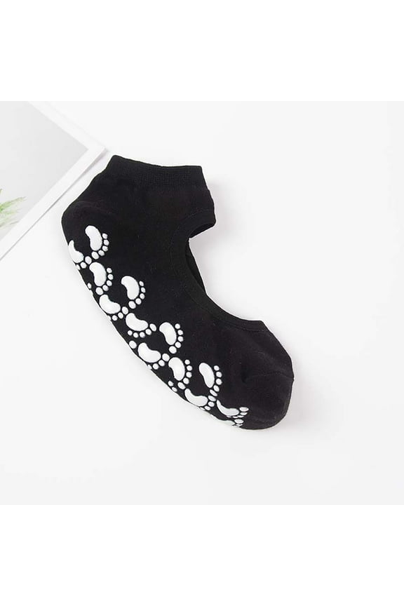 Black Socks Summer Thin Cotton Socks Indoor Fitness Socks Silicone Non Slip Beginners Women's Exercise Yoga Socks Climbing Trampoline Non Slip Socks