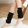 thumbnail image 1 of Black Socks Winter Women Keep Warm Solid Socks Knitting Warm Anklets Leggings Socks, 1 of 4