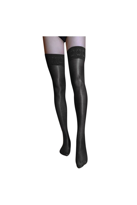 Black Socks Women Sexy 70D Oil Glossy Stockings Shiny Satin Shape Non-slip Stockings