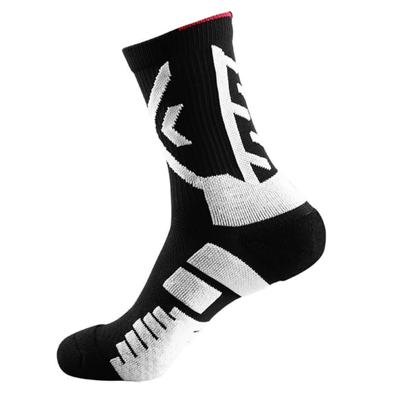 Black Socks for Women Basketball Socks Cushioned Athletic Sports Crew Socks for Men & Women on Sale Clearance