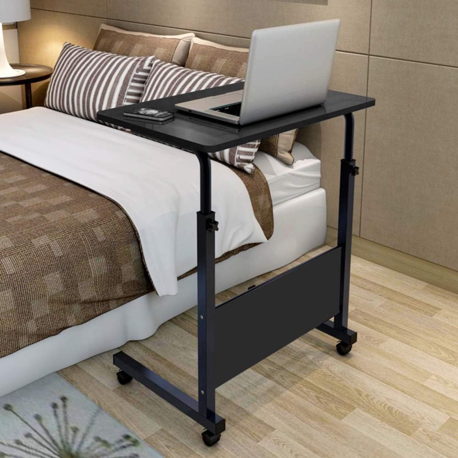 Black Sofa Side End Table Rolling Snack Table Breakfast TV Tray on ...