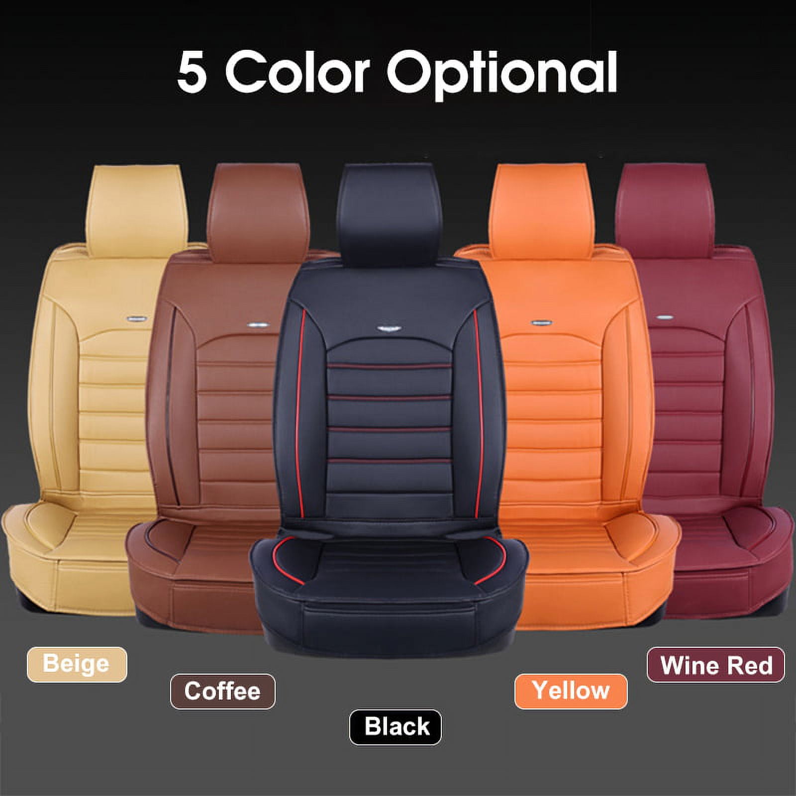 Black Soft Breathable Comfortable PU Leather Universal Car Front Seat
