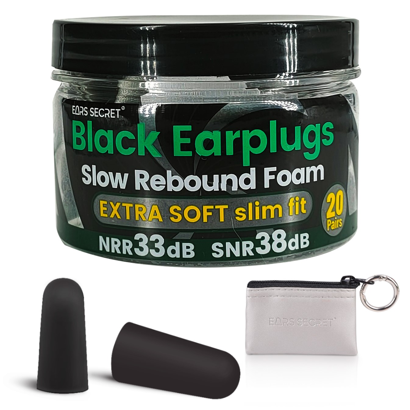 Black Soft Foam Ear Plugs For Concert Shooting Range Rave Festival