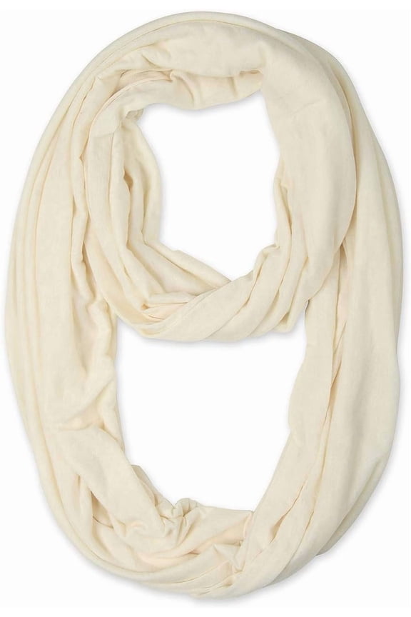 Black Soft Girl Women Infinity Wrap Scarf Stretchy Jersey Knit Sleep Circle Scarf Continuous Loop Light Weight
