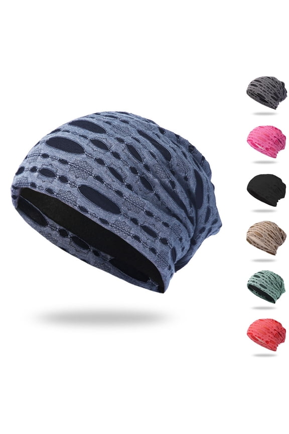 Black Soft Knit Lazy Beanie for Women Polyester Beanies Hat for Women Winter Warm Knit Hats One Size