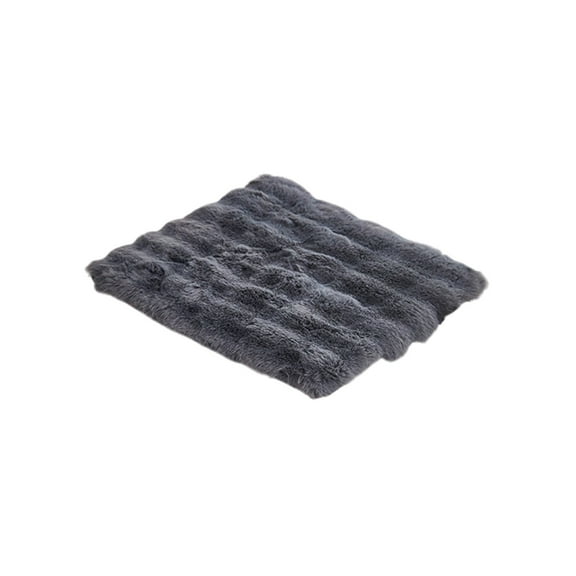 Black Soft Plush Cushion Pad For Office Chair, Home Sitting, Winter Warm Seat Cover, 15.75X15.75In, 0.44Lb, Machine Washable, Decorative Comfort Cushion, Black