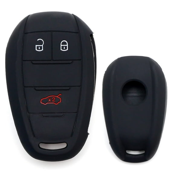 Black Soft Silicone Full Coverage Key Fob Case Cover For Alfa Romeo Giulia Stelvio Smart Key Fob