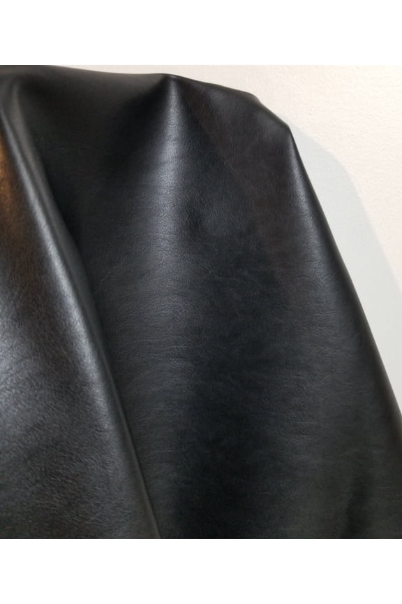 Black Soft Tumbled Faux {Peta- Approved Vegan} Leather by The Yard Synthetic Pleather 0.9 mm Optima 1 Yard 52 inch Wide x 36 inch Long Soft Smooth Vinyl Upholstery (Black Softy)