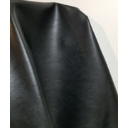 Black Soft Tumbled Faux {Peta- Approved Vegan} Leather by The Yard Synthetic Pleather 0.9 mm Optima 1 Yard 52 inch Wide x 36 inch Long Soft Smooth Vinyl Upholstery Black Softy