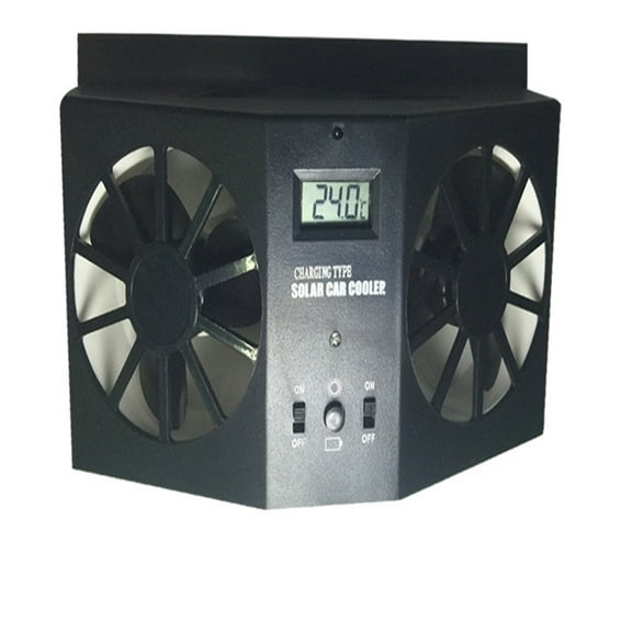 Black Solar Car Exhaust Fan Vehicle Window Mount Air Circulator Ventilator For Car