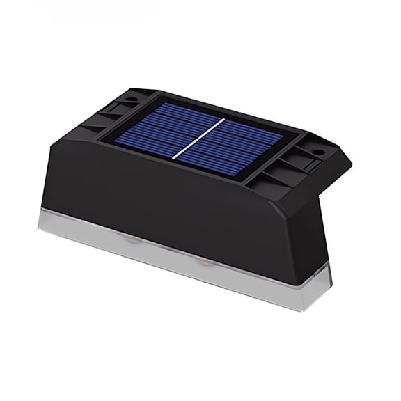 Black Solar Outdoor Wall Light Waterproof Garden Courtyard Exterior Stair Step Lighting Automatic On Off Black Free Size Plastic