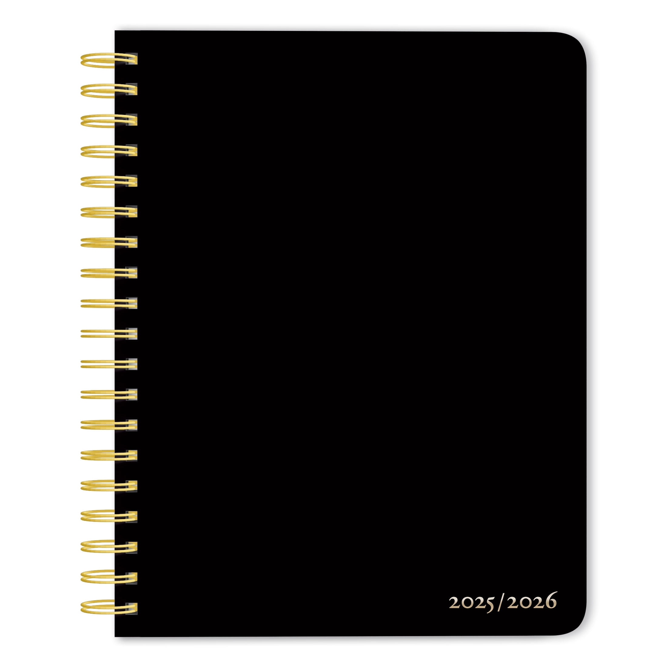 Black Solid | 2026 6x7.75" 18 Months Weekly Academic Desk Planner | July 2025 - December 2026 | Plato