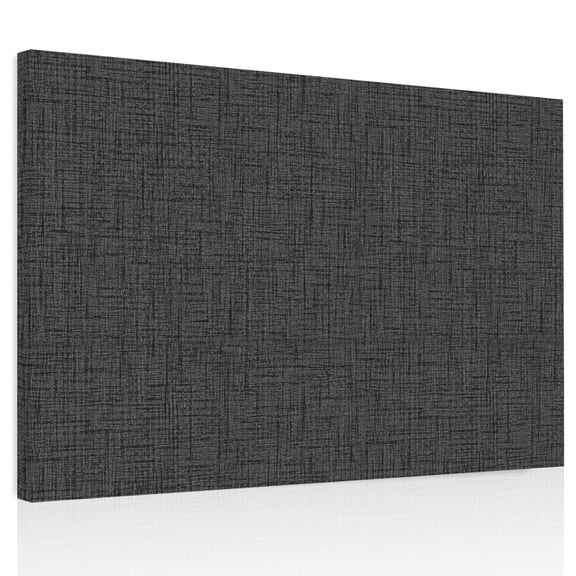 Black Solid Canvas Print Wall Art, Minimalist Cloth Industrial Slate Black Linen Texture Wall Decor Framed Artwork Paintings Pictures for Living Room Bedroom Stretched Ready to Hang, 24" x 32"