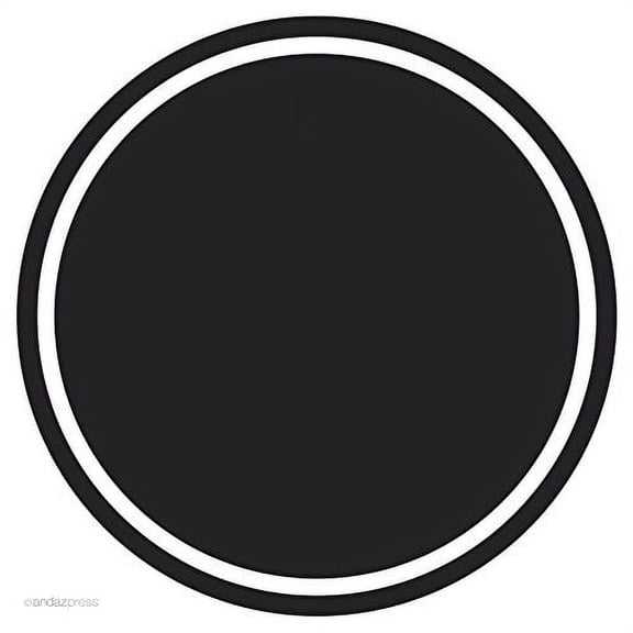 Black Solid Color Circle Gift Labels, 40-Pack