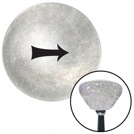 Black Solid Directional Arrow Right Clear Retro Flake Shift Knob with M16 x 1.5 Insert
