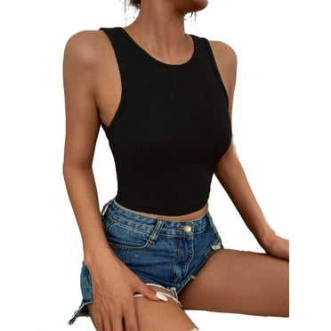 Black Solid Wrap Casual Cami Women's Tank Tops Camis - Walmart.com