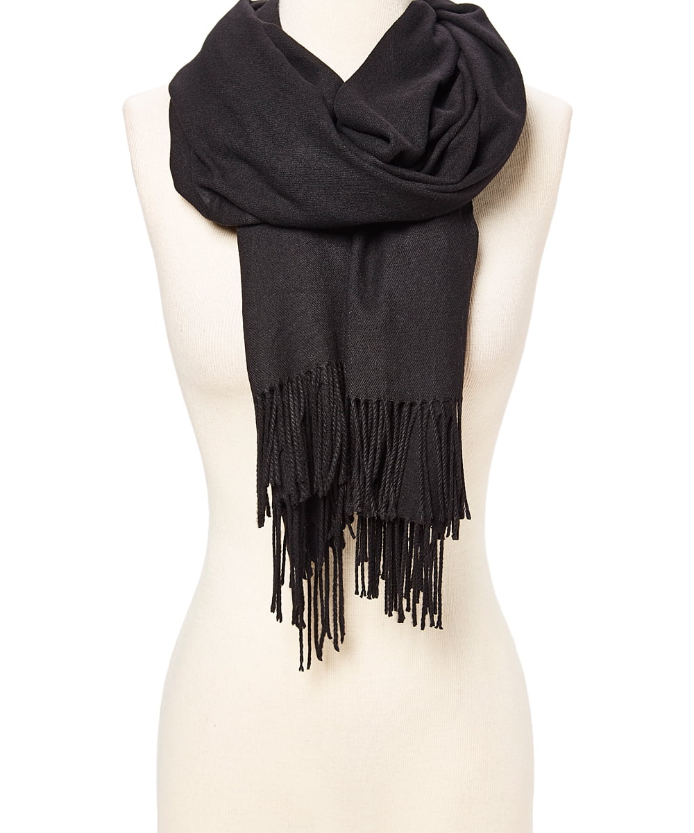 JFTMY Dress New Solid Color Thick Wool Scarf Female Autumn and Winter Thick  Knit Scarf Women Handmade Scarves (Color : Black) : : Fashion