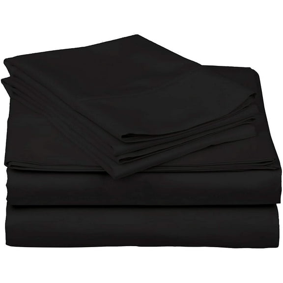 Black Solid Twin (36"x 72") Size Sleeper Sofa Bed Sheet Set - Luxury 100% Egyptian Cotton - 800 Thread Count - Fits Mattresses Up to 6" Inches Deep Pocket