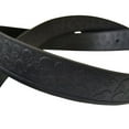 thumbnail image 1 of Black Solid Veg-Tan Leather Belt - Embossed Skulls 1.5" (26), 1 of 1