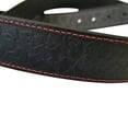 thumbnail image 1 of Black Solid Veg-Tan Stitched Leather Belt - Embossed Skulls 1.5" (28), 1 of 1