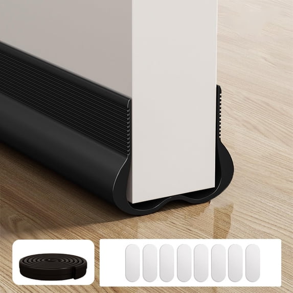 Black Soundproof Door Stopper PVC Seal Strips Efficiency Door Bottom Sealing Strips For Noise Reduction & Insulation Brown