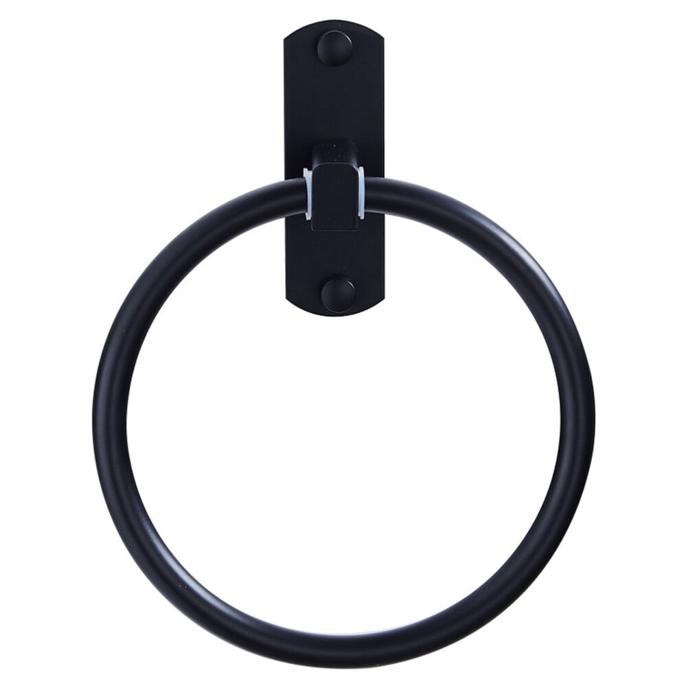 Black Space Aluminum Towel Ring Wall Mounted Bath Towel Round Towel
