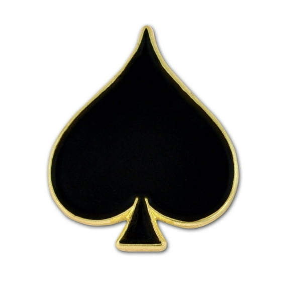 Black Spade Playing Card Suit Enamel Lapel Pin