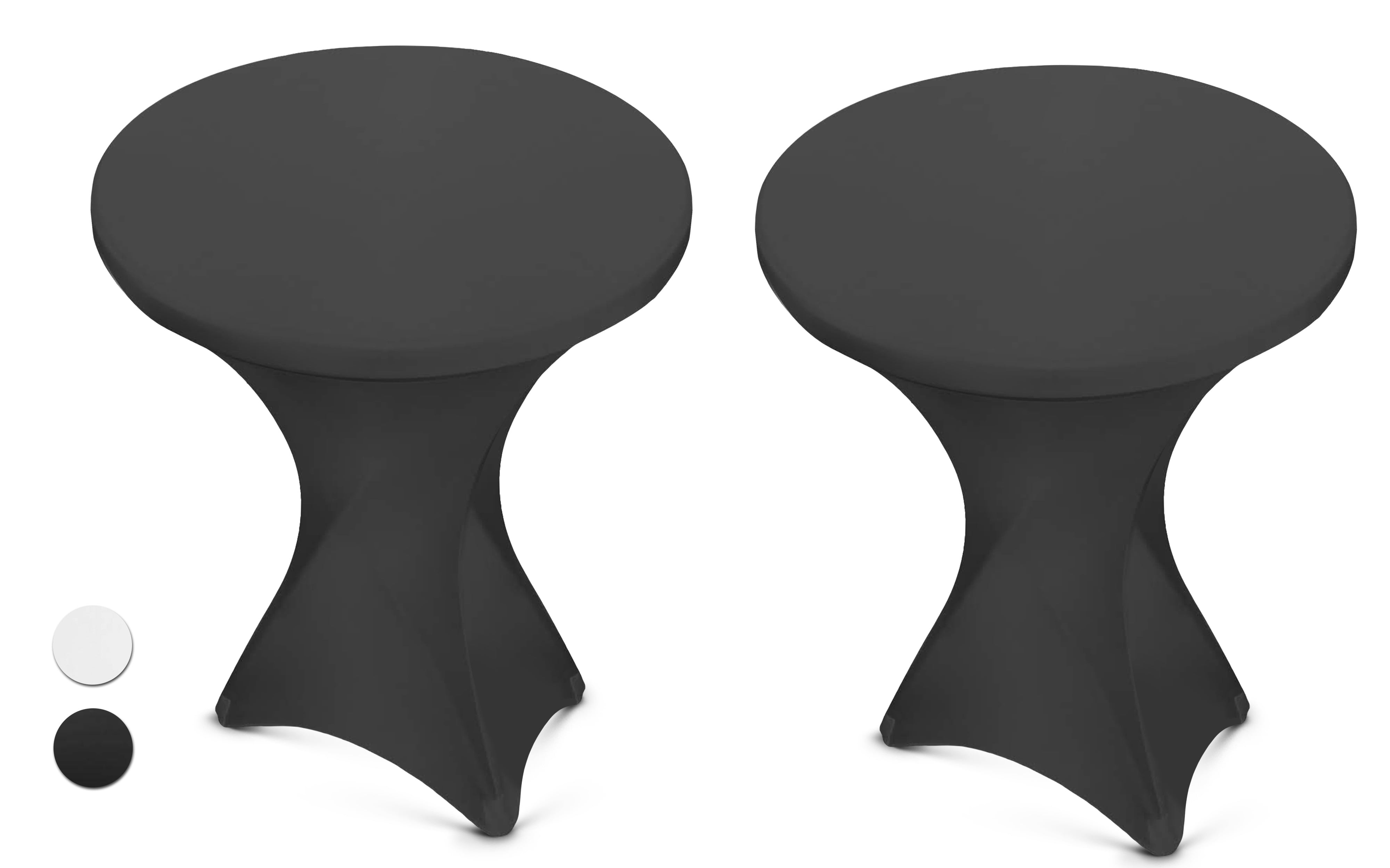 Black Spandex Cocktail Table Cover Fitted High Top Round Table Cloth