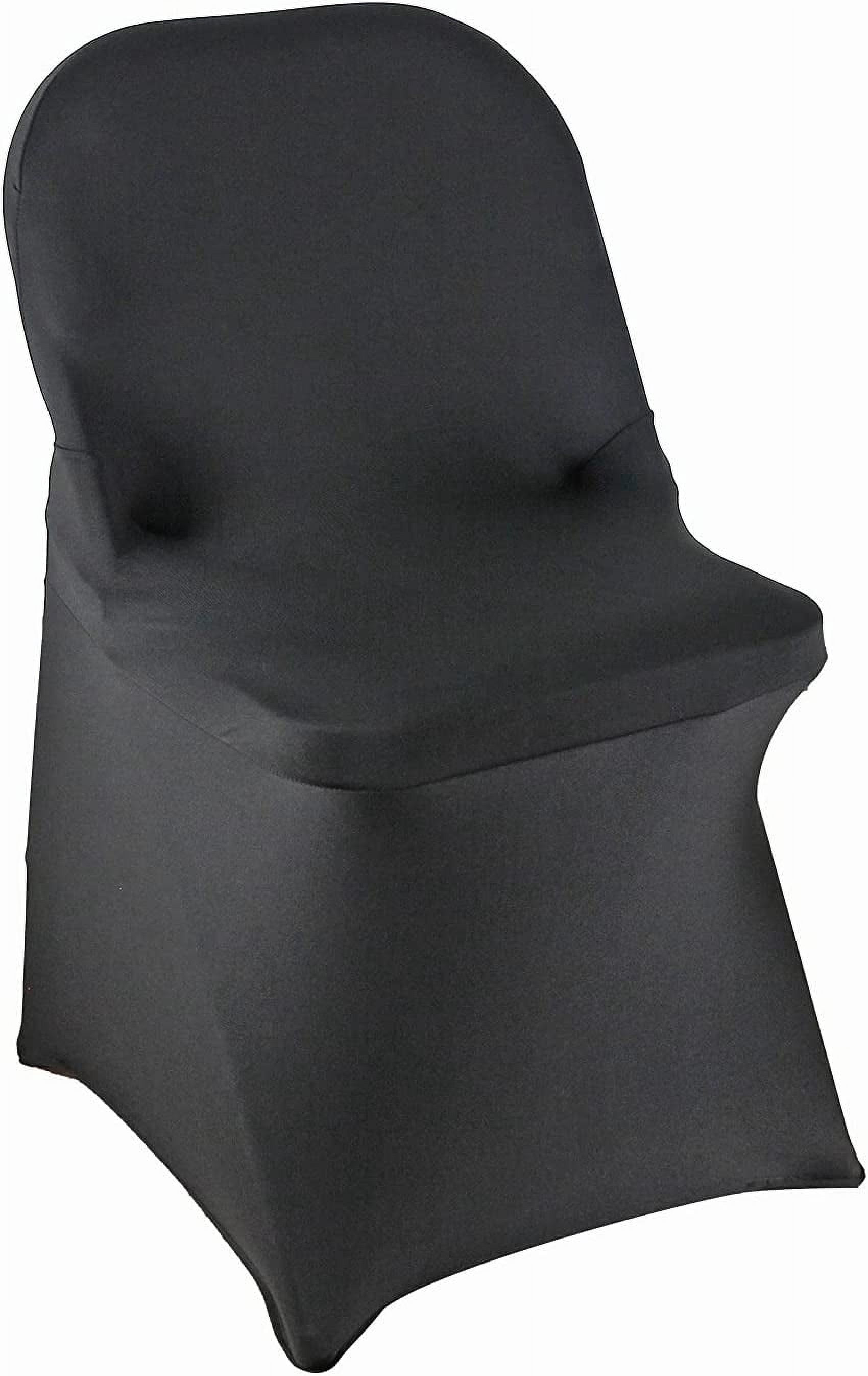 White Spandex Folding Chair Covers - 50 Pack, Stretch Elastic For Weddings, Parties, Events