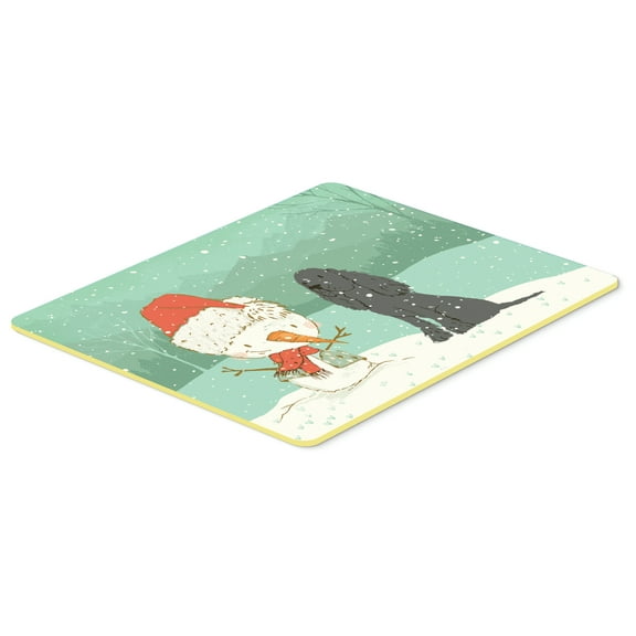 Black Spaniel Snowman Christmas Kitchen or Bath Mat 24x36