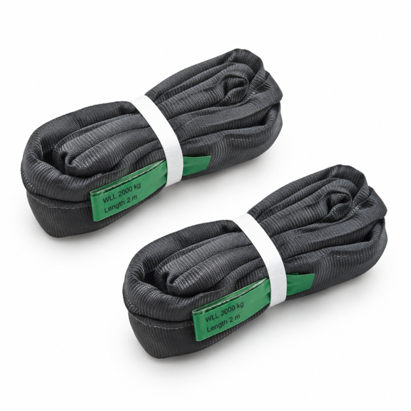Black Spanset Round Slings 2-pack 5300lb For Aerial Hoop Rigging Polyeste Sling Yoga Hammock Silks Wrap Over Tree Limbs Or Beams