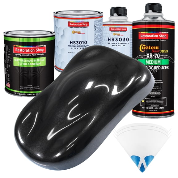 Black Sparkle Metallic Prem Quart Kit Low VOC URETHANE BASECOAT Auto Paint Kit
