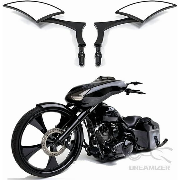 Black Spear Blade Mirrors Motorcycle Rear View Mirrors 1 Pair Sportster Side Mirrors for Street Glide Electra Glide Softail Dyna 1982-2019 2020 2021 2022 2023