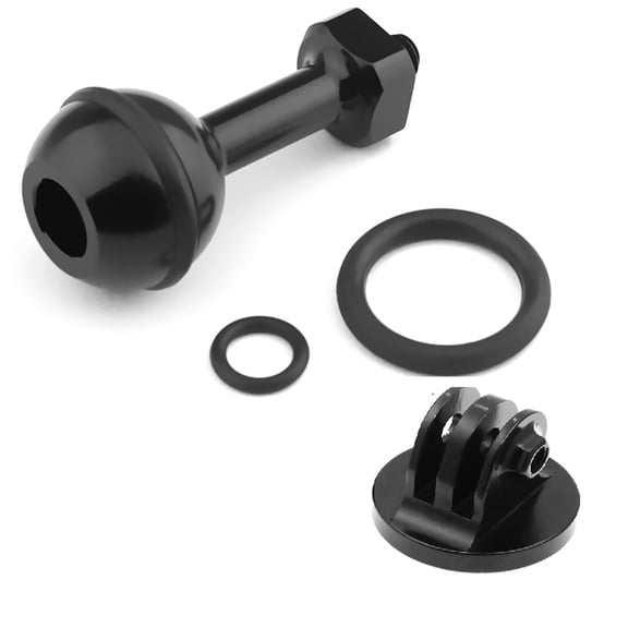Black Spherical Ball Head Mount for Cameras Lightweight and Compact, Alloy, 1-inch Diameter