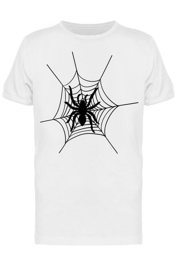 Black Spider Building Web T-Shirt Men -Image by Shutterstock, Male Medium