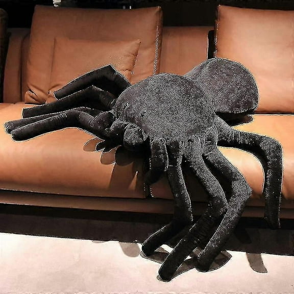 Black Spider Plush Collectible Decorative Big Eyes Tarantula Stuffed Toy Soft