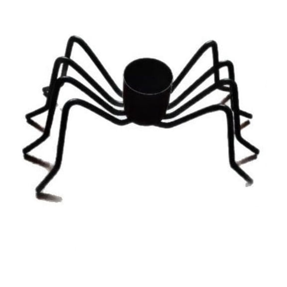 Black Spider Shaped Candle Holder, Halloween Spooky Metal Candlestick Stand for Table Mantel Indoor Party Decor
