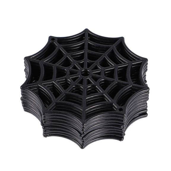 Black Spider Web, 50Pcs Plastic Cobweb Spider Web Holiday Accessories for Decoration (Black)