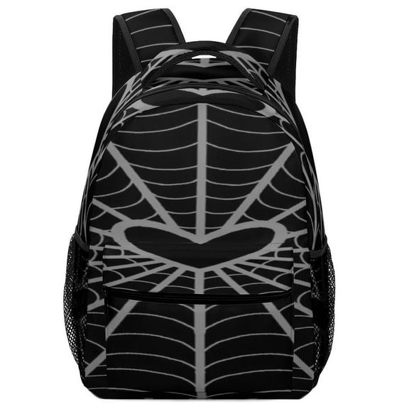 Black Spider Web Backpack for Business Daypack College Canvas Bags Durable