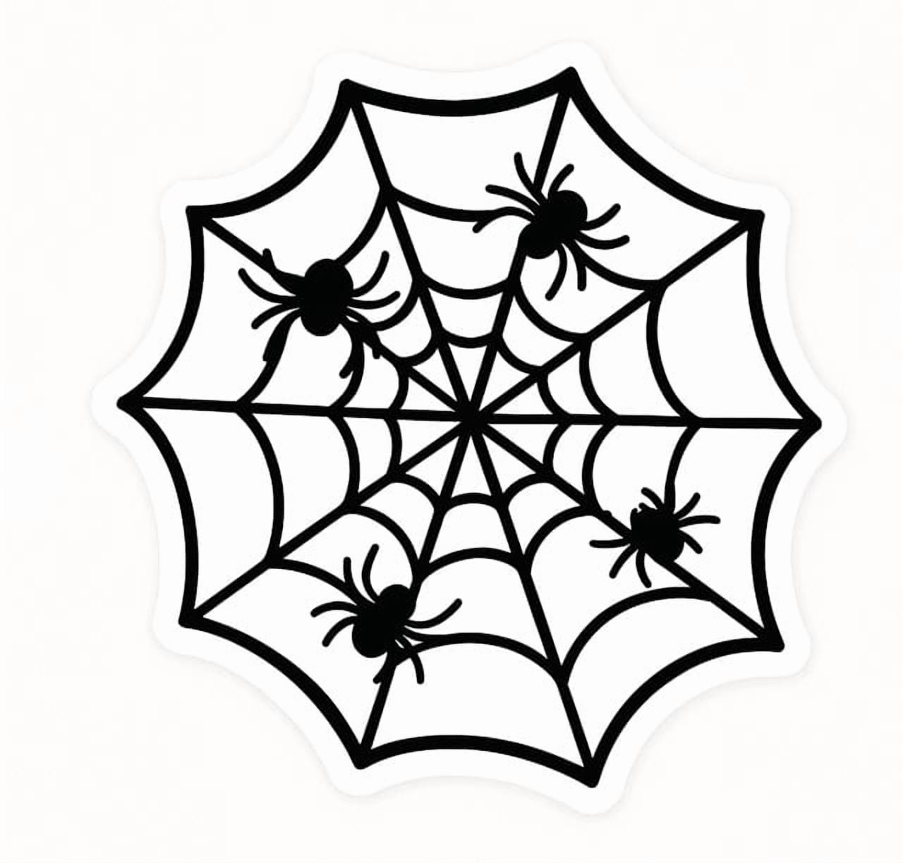 Black Spider Web Decal with Spiders, Halloween Vinyl Car Sticker ...