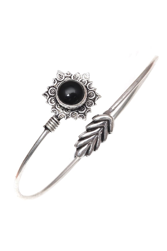 Black Spinal Gemstone Gift For Her Jewelry Cuff Bracelets 7''Adjustable