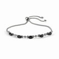 thumbnail image 1 of Spinel Black Bracelet in Stainless Steel - Charm Bracelets for Women - Unique Promise Birthday Christmas Gifts for Her Size - 10.5 Inches, 1 of 7