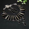 thumbnail image 1 of Black Spinel Designer Look Gemstone Thanksgiving Gift Necklace+Earrings Jewelry, 1 of 3
