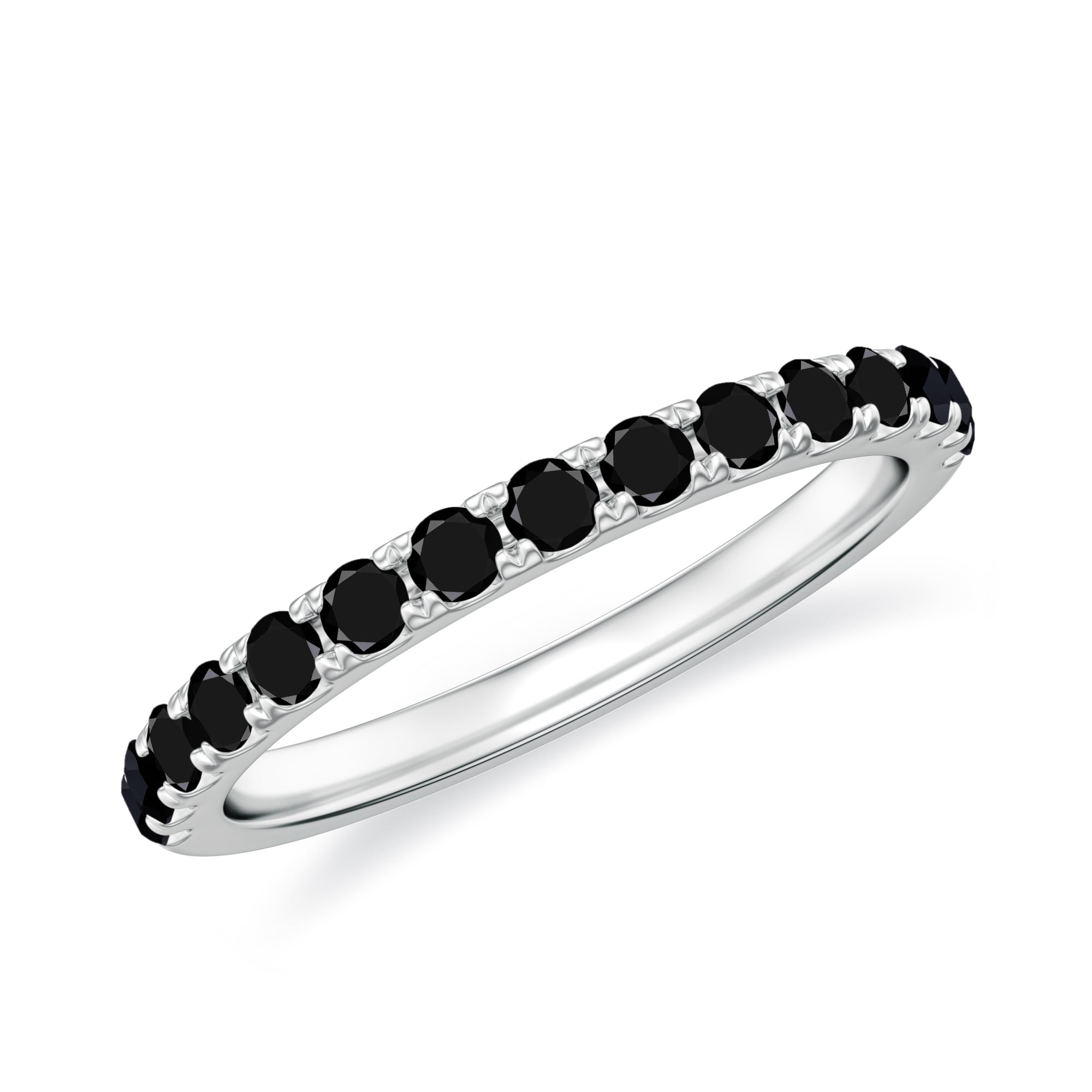 Black Spinel Eternity Band Ring for Women Yellow Gold Plated Solid 925 ...