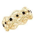 thumbnail image 1 of Rosec Jewels Natural Black Spinel Flower Band Ring for Women ( AAA Quality), 10K Yellow Gold, US 10.50, 1 of 8