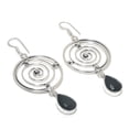 thumbnail image 1 of Black Spinel Pear Shape Gemstone Drop Dangle Jewelry Earrings 2.80" MXE 5140, 1 of 2