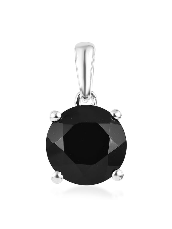 Black Spinel 925 Sterling Silver Solitaire Pendant for Women Jewelry Ct 2.67 Birthday Christmas Gifts for Women