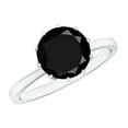 thumbnail image 1 of Rosec Jewels Black Spinel Solitaire Ring for Women (AAA Quality, August Birthstone), 18K White Gold, US 11.50, 1 of 7