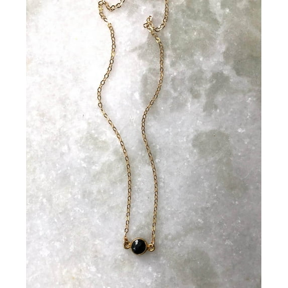Black Spinel Sun Necklace