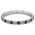 thumbnail image 1 of Black Spinel With Rhodolite Garnet Round 2.50 MM 925 Sterling Silver Women Stacking Ring, 1 of 4